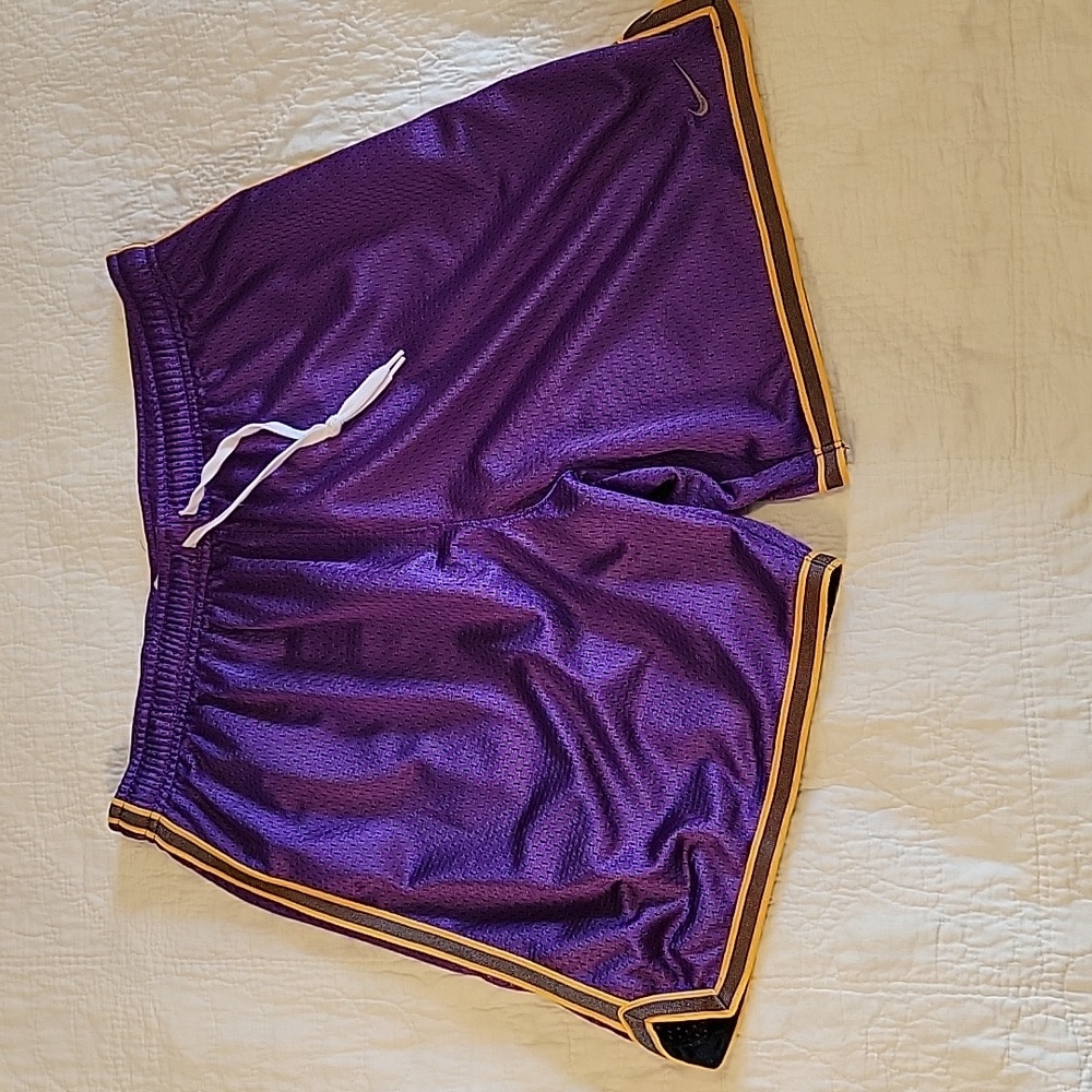 Nike Women’s Vintage Basketball Shorts Purple Gold Yellow Size Medium